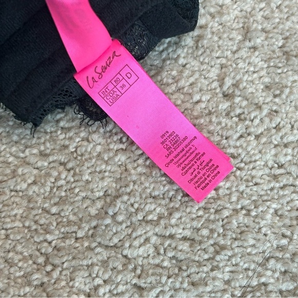 La Senza beyond sexy classic plunge black lace rhinestone Corset bustier bra top - Picture 7 of 9